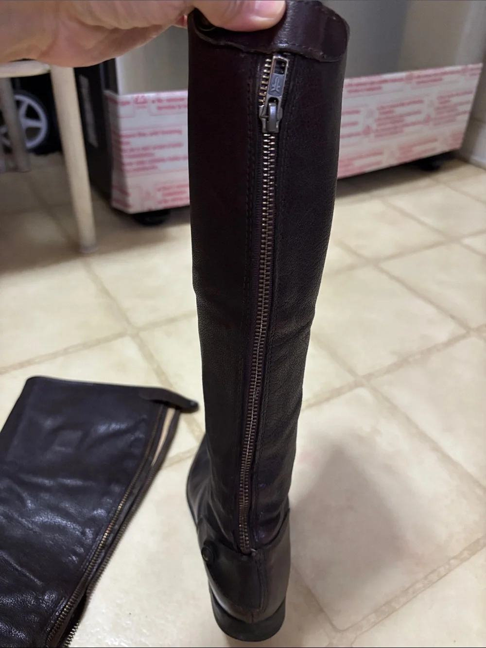 Frye Dark Brown Over-the-Knee Leather Riding Boots
